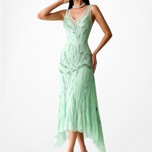 Elegant Mint Green Midi Dress